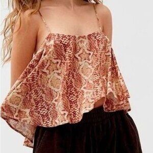 Urban Outfitters Printed Spaghetti Strap Tank Top Sz M | Boho Cropped Flow Cami
